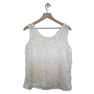 CLAUDIA Richard Vintage Eyelash Sheer Sleeveless Tank Top Sz M